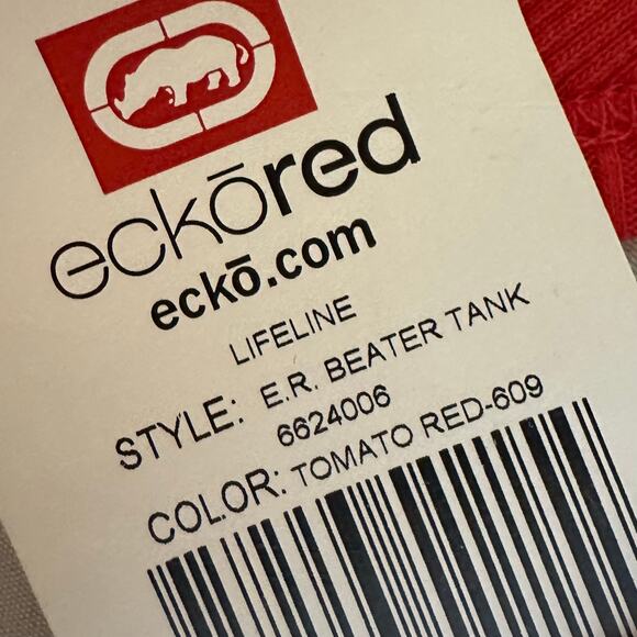 Ecko Red Y2K Ribbed Beater Sequence Tank Top Size Small Red Cotton - Picture 5 of 14